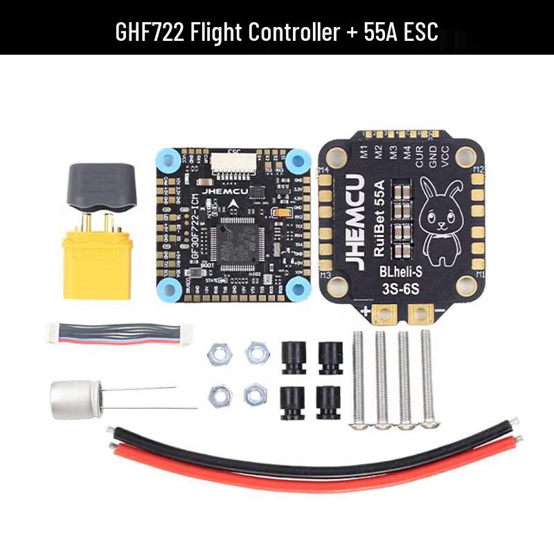 JHEMCU F722 3-6S FPV Drone Flight Controller & ESC Stack