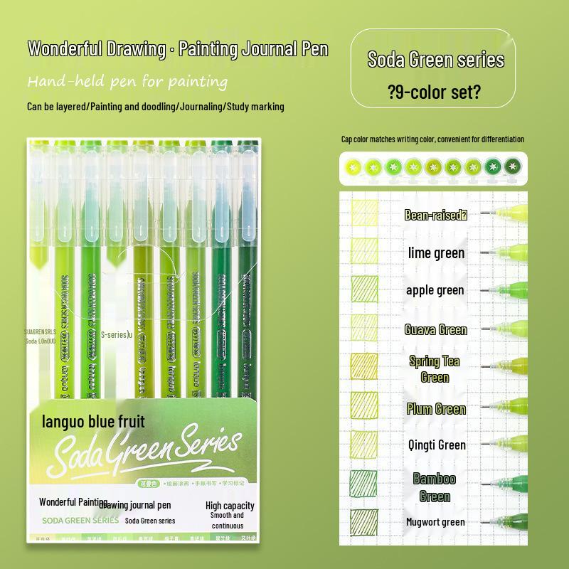 Blue Fruit Morandi Planner Pens Set: 240 Multicolored, Large Capacity, Includes Purple and Skin Tones.