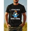 European Sizes Funny Lickalotopus Is My Spirit Animal" Humorous Platypus Graphic T-Shirt for Men - Casual Crew Neck