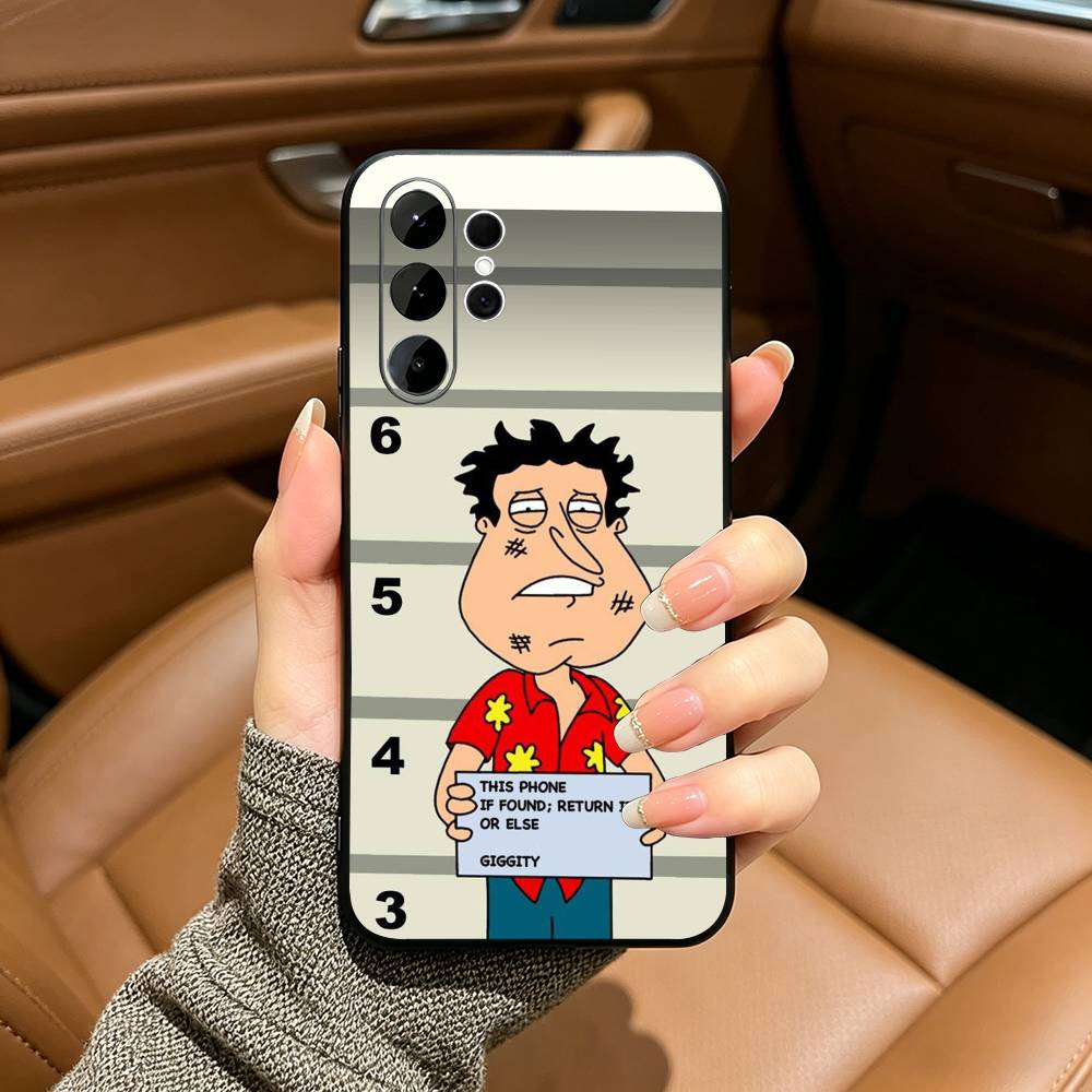 Family Cute G-Guys Phone Case For Samsung S25,S24,S21,S22,S23,S30,Ultra,S20,Plus,Fe,Lite,Black Soft Silicone