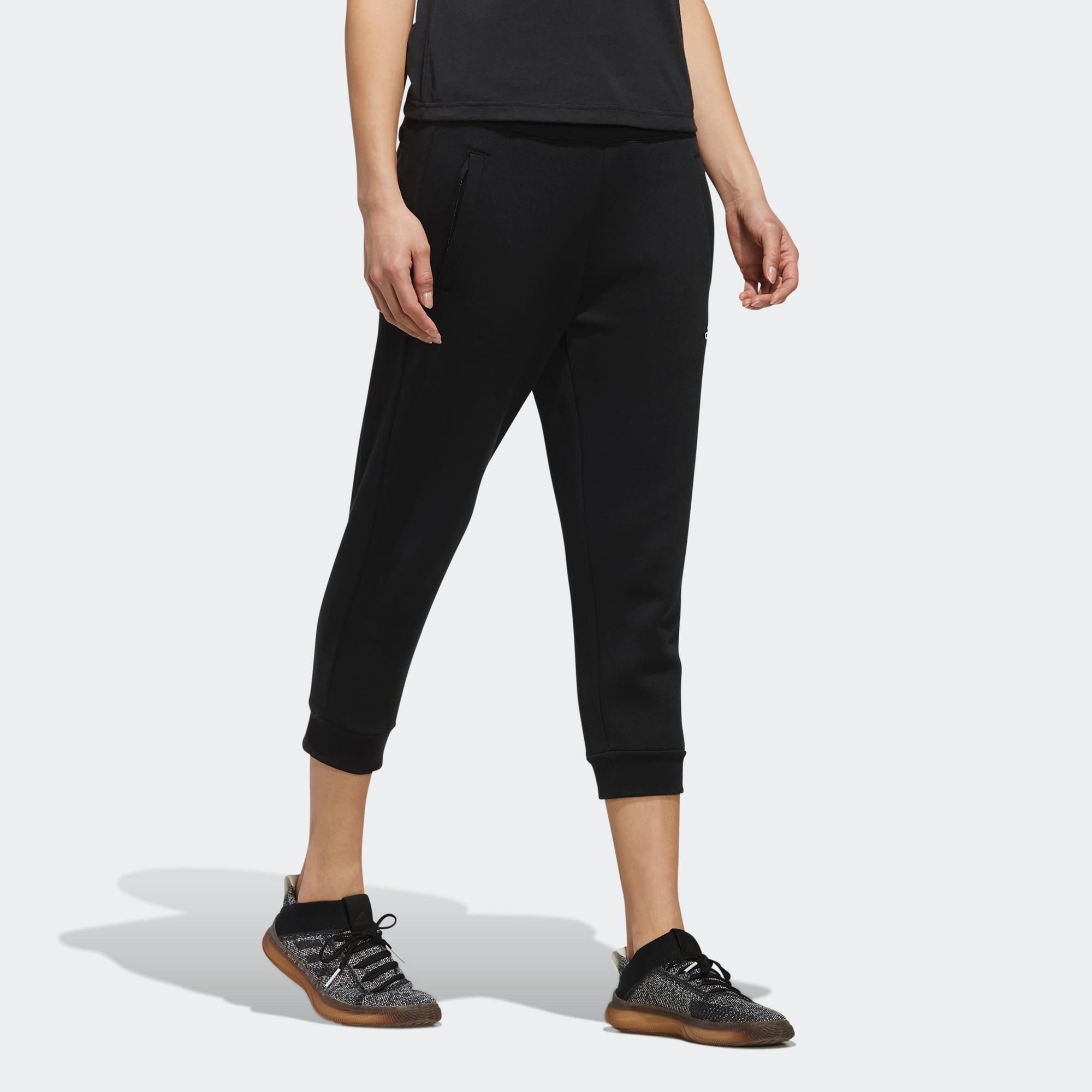 Adidas 3/4 Длина Дышащие Трикотажные Спортивные Брюки Женские Низ Черный EH3899 M — фото 5