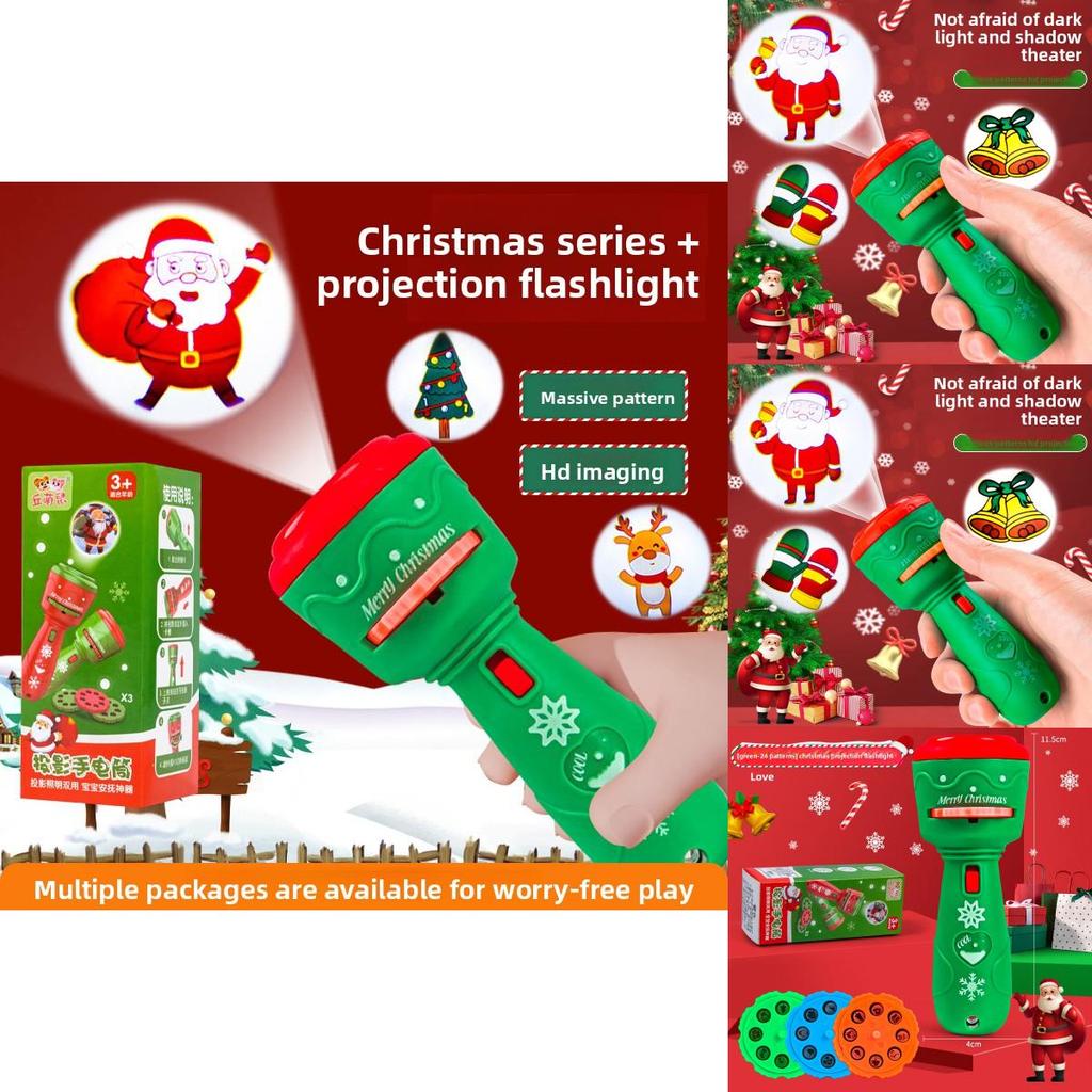 Christmas Toy Projection Flashlight For Kids With Led Light And Visual Development