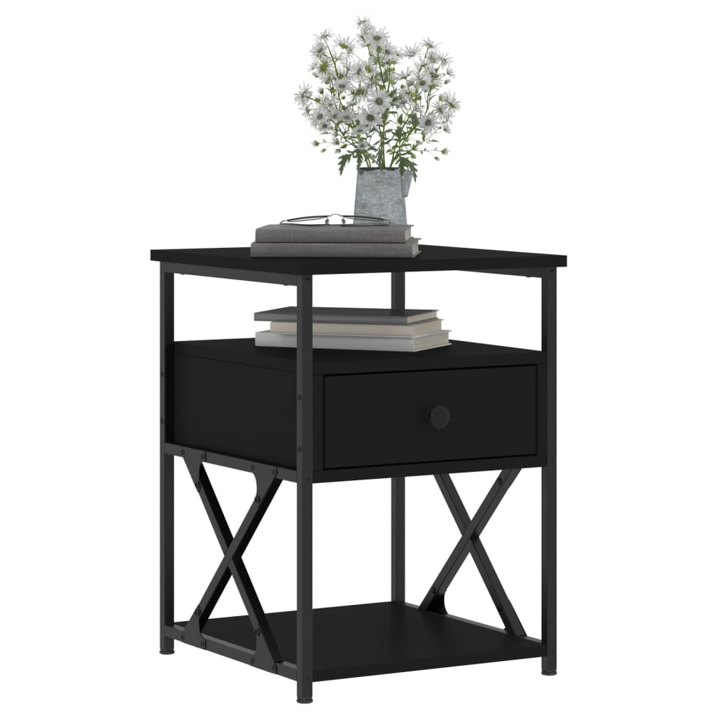 Nightstands 2 pcs Black 40 x 42 x 55 cm Particleboard
