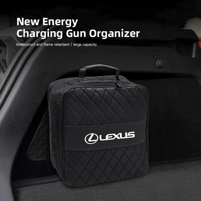 AIY1 Car Leather Storage Bag High-capacity Auto Trunk Handbag For Lexus F SPORT LBX NX RX 350h 450h Plug-in Hybrid ES UX 300e GS GX
