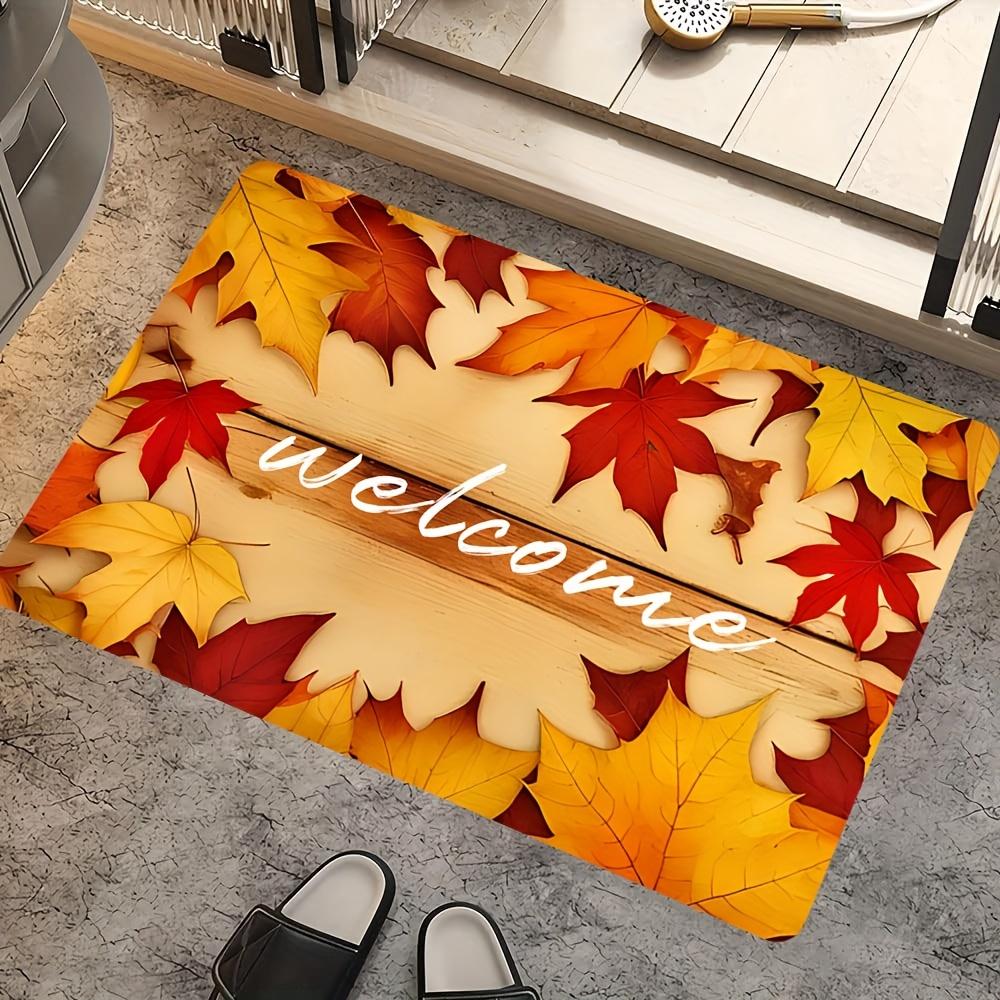 

Autumn Welcome Door Mat - Vibrant Maple Leaf Design, Suitable for Holiday Home Entrances , Perfect for Autumn Decoration 40x60cm