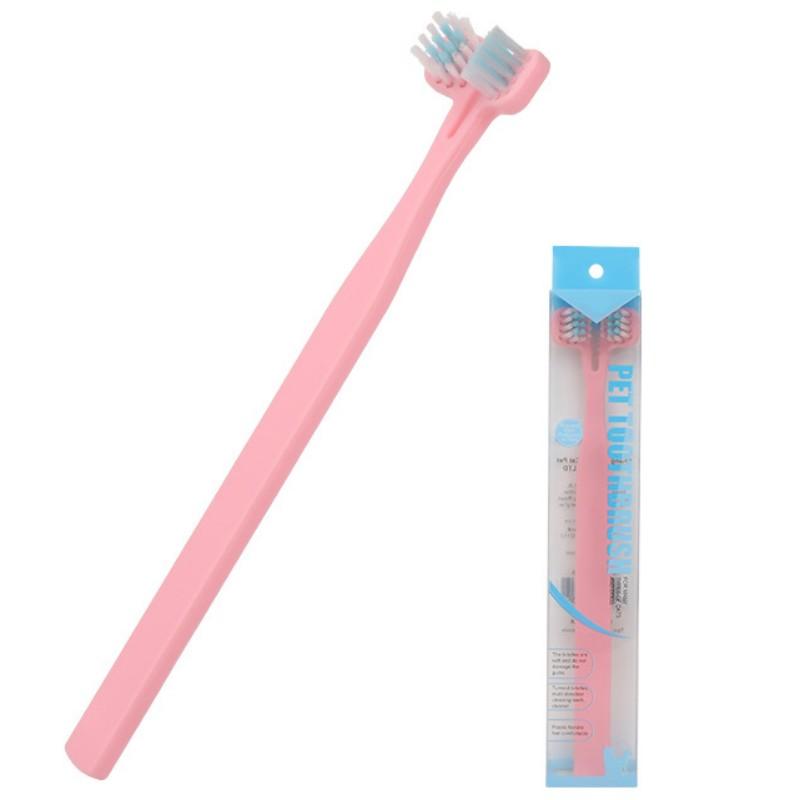 Pet Toothbrush Dog Toothbrush Dog Teeth Cleaning Double Brush for Dogs Oral Care Double Head Dogs Toothbrushes Pet Supplies