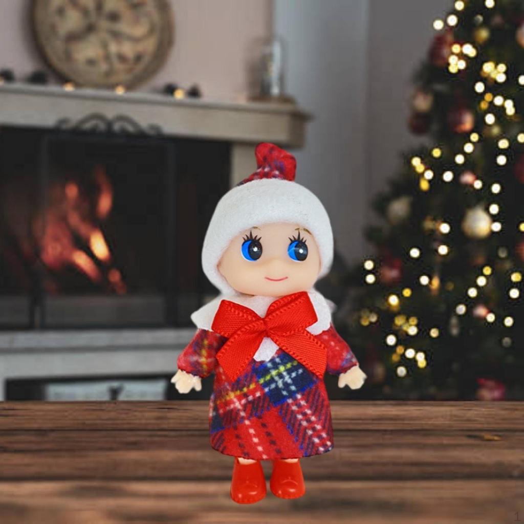 Christmas Elf Doll Figurine Desktop Ornament Adornment Collecting Xmas Decorations for Festival