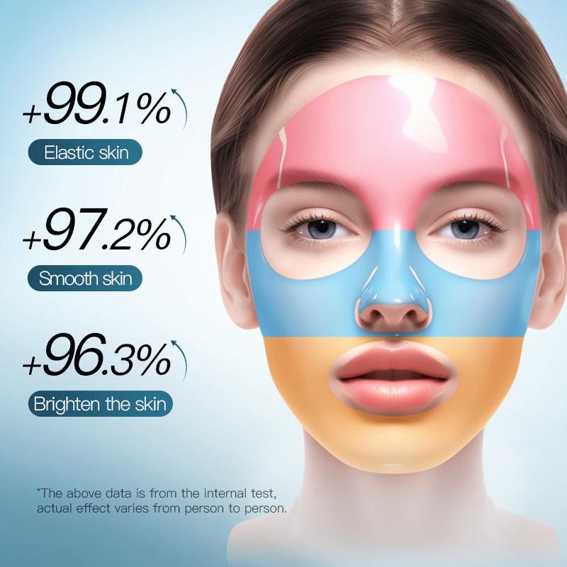 SADOER Regenbogen Kollagen Tuchmaske Sakura Hyaluronsäure Anti-Aging Aufhellend Feuchtigkeitsspendend Gesichtsmaske Koreanische Kosmetik