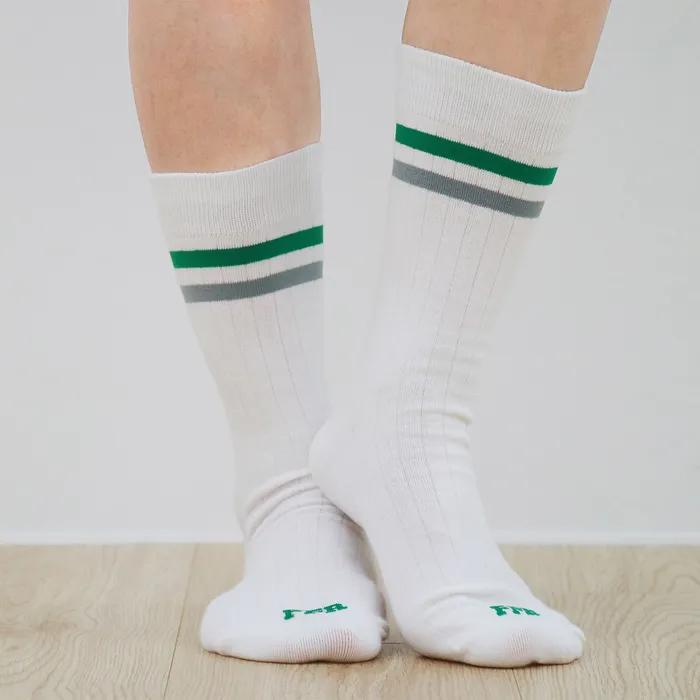 Daily Color Line Long Socks Green