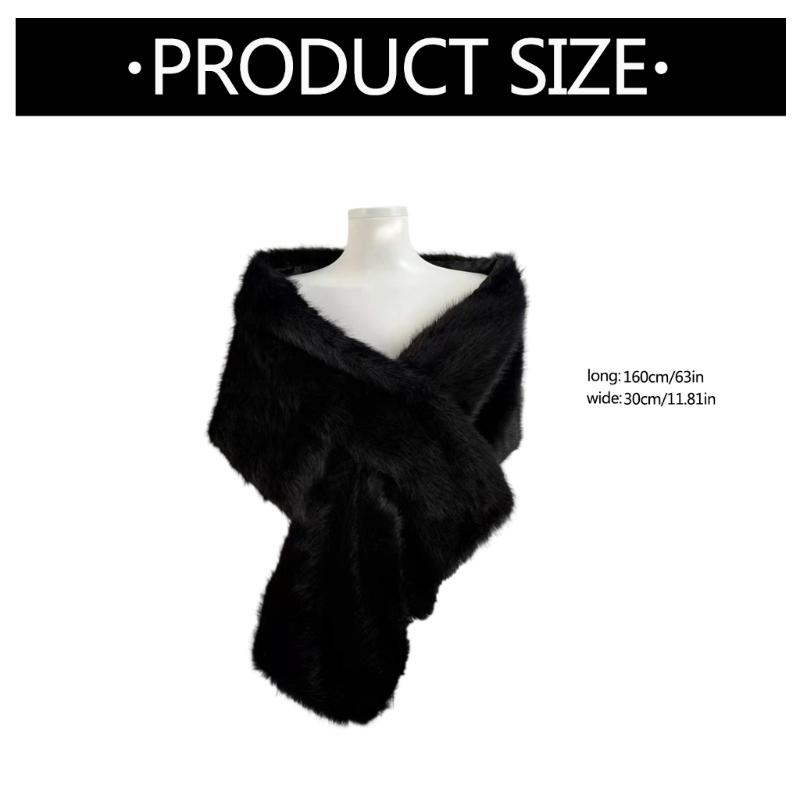 Soft Shawl Winter Scarf Warm Plush Shawl For Women Men Lightweight Polyester Cold Weather Accessory