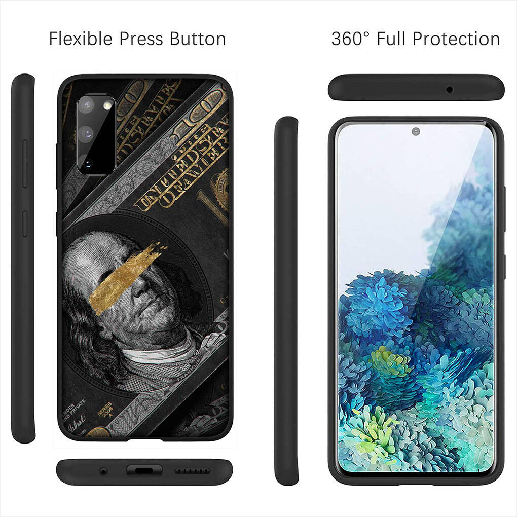 for Samsung Galaxy S25 S24 S23 S22 Ultra FE Plus A17 A37 A57 A56 A55 A06 A16 A15 A36 A26 A35 A05 A25 A54 A34 Phone Case Money 100 Dollars Art Cover
