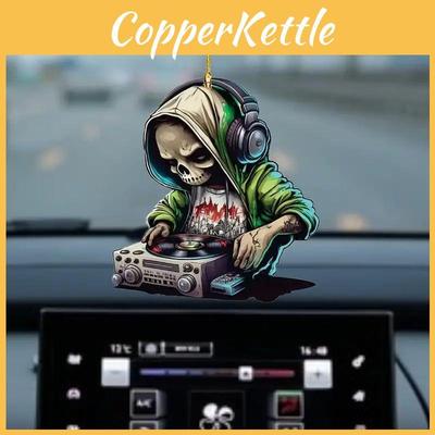 Halloween Skeleton Disc Pattern Acrylic Pendant For Vehicle Interior
