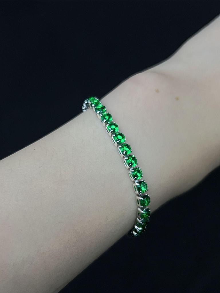 Elegant Women’s Colored Zircon Gold-Plated Tennis Bracelet