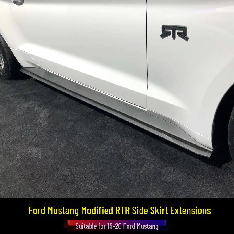 Compatible Ford Mustang 2015-2023 RTR Side Skirt Decorative Strips, Injection Molded PP