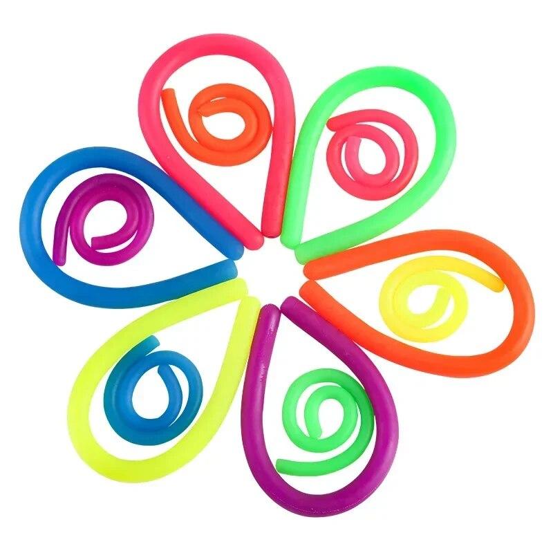 Fidget Toys Autism Vent Children Adult Decompression Toy Luminous Noodle Stretch String TPR Rope Anti Stress Toy String 28cm