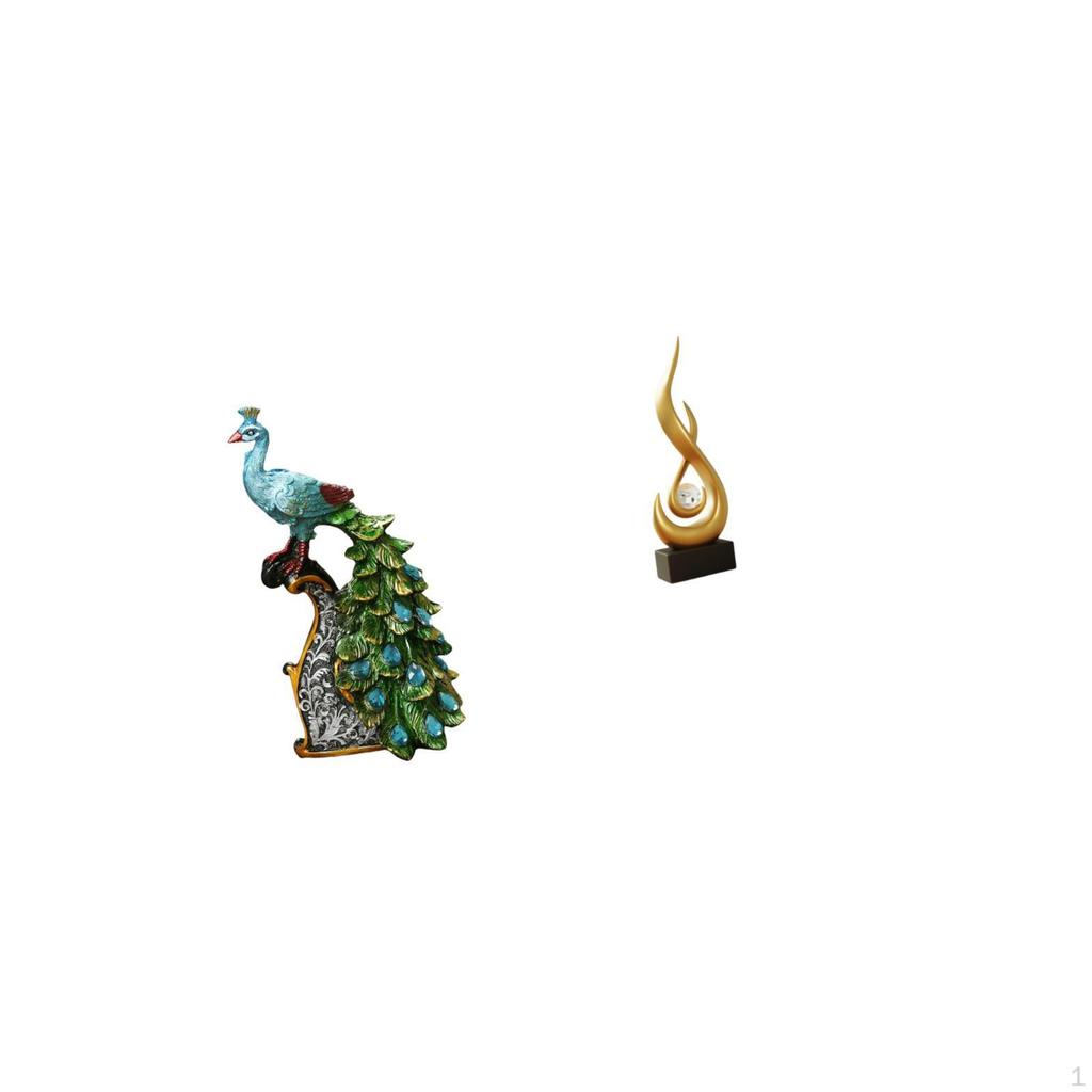 Elegant Peacock Fire Sculpture Collection Modern Figurine for Bedroom Office Living Room Bookshelf