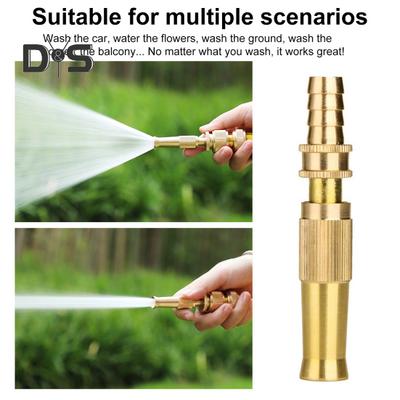 Copper Hose Nozzle Adjustable Spray Nozzle High Pressure Jet Nozzle Heavy Duty Sprayer for Garden Hoses Patio Lawn Watering Car Washing
