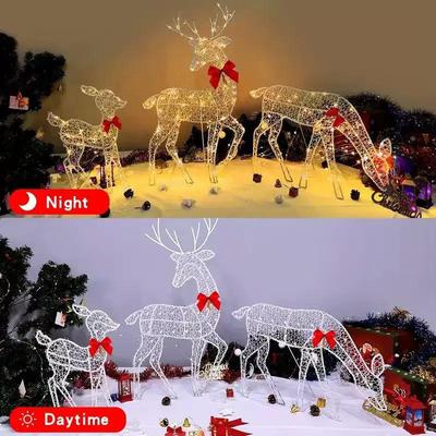 Luminous Reindeer Ornament Set - Creative Three-Piece Christmas Decorations