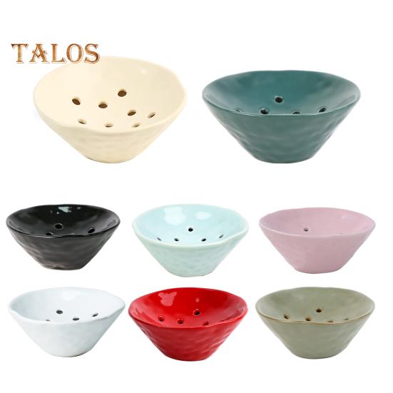 Ceramic Flower Frog Bowl Japanese Ikebana Vase Floral Arrangement Holder Desktop Flower Pot for Home Office Wedding Festivals