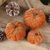 Halloween Holiday Decorative Pumpkins Small Velvet Pumpkin Thanksgiving Table Centerpiece Soft Cool Patterns