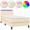 Maison Exclusive - Sommier à lattes de lit avec matelas LED Crème 90x190 cm Tissu
