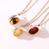 Brass Photo Locket Pendant Necklace Non-Fading Locket Necklace  For Jewelry Gifts