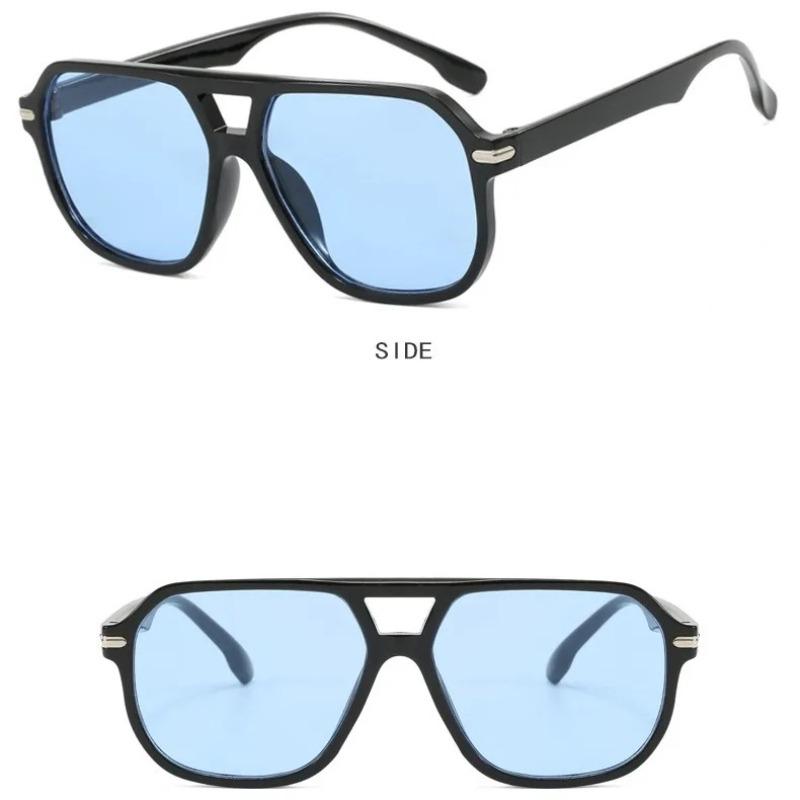 Fashion Double Beam Rivet Square Sunglasses Women Luxury Brand Designer Retro Sun Glass Vintage Shades Eyewear