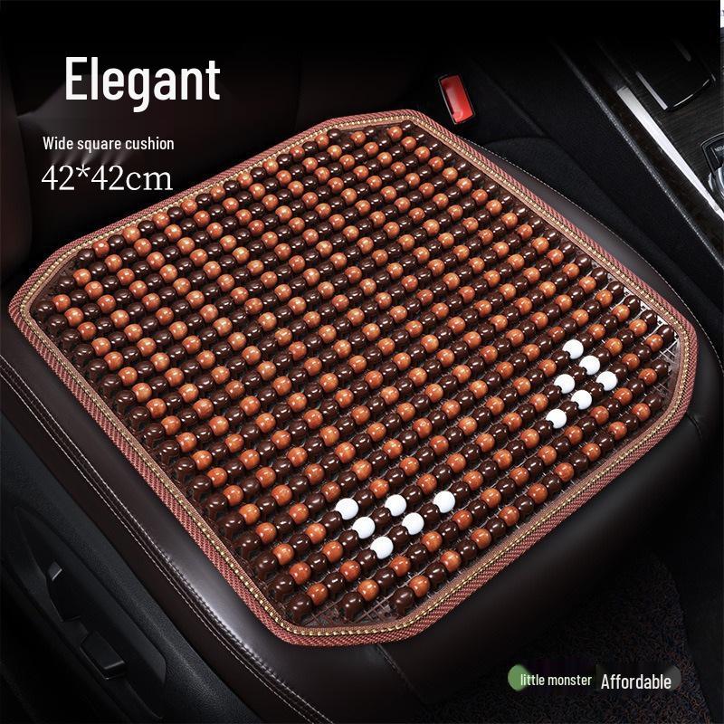 Wood Bead Ventilated Car Seat Cushion - Breathable, Universal Fit for All Seasons, Single Piece