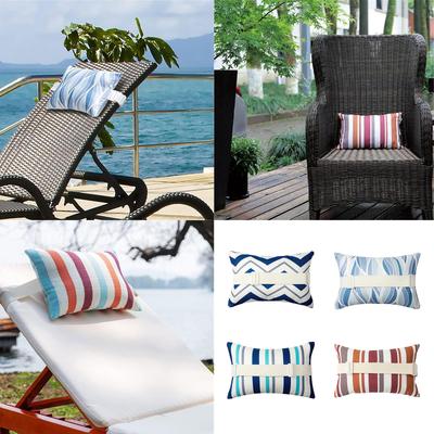 Lounge Head Resting Pillows Decorative Oudoor Patio Pillow with Insert & Adjustable Elastic Stripe for Recliner Beach