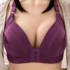 Plus Size Front Closure Wire-Free Bra for Middle-Aged & Elderly: Side Support, Comfortable Thin Cup, Perfect for Moms