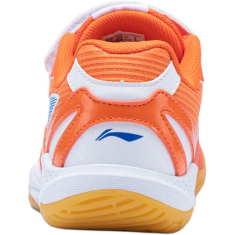 Li Ning Kids Badminton Series Thunder Jr Soft Comfortable Non-Slip Wear-Resistant Low-Top Training Shoes Kids Sneaker Orange White AYTV012-3