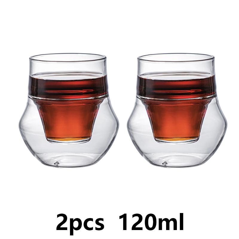 FOME 1/2pcs Double-walled Glass Coffee Cup Clear Insulated Espresso Cups Heatresist Milk Teacup Brandy Wine Drinking Glasses