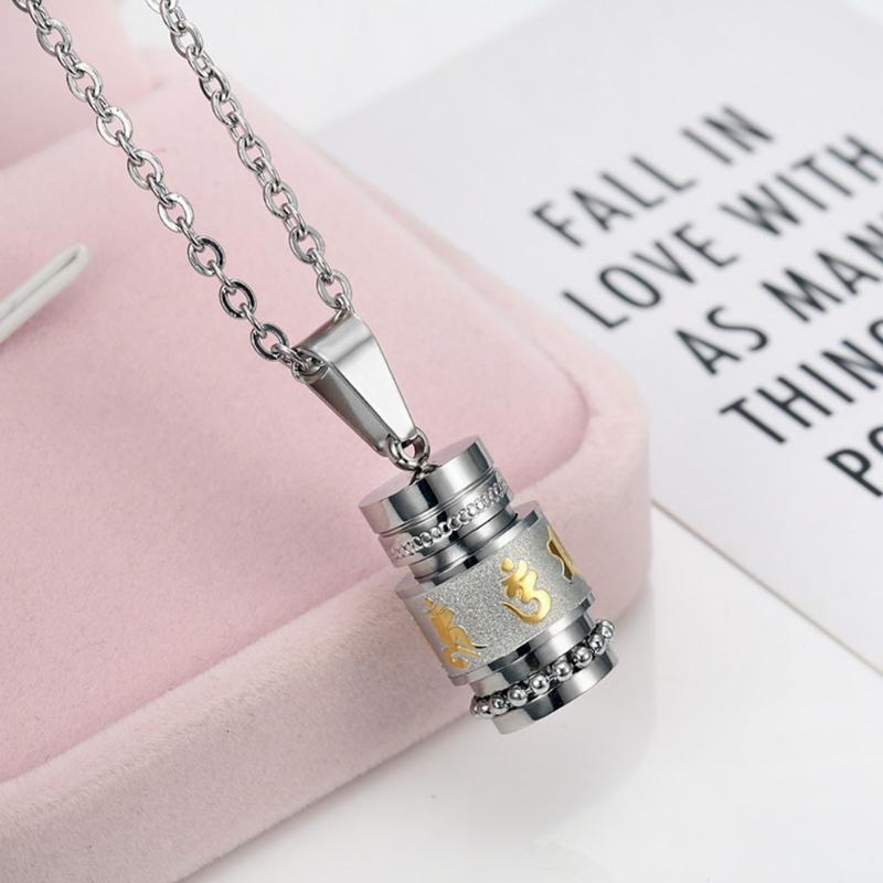 Sanskrit Six-character Mantra Pendant Religious Buddhism Protective Jewelry Shurangama Mantra for Titanium Steel Pendant