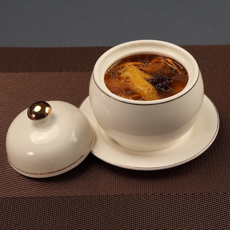 Si Shi Yan Huo Ceramic Drum-Shaped Gold-Rimmed Bowls (Set of 5)