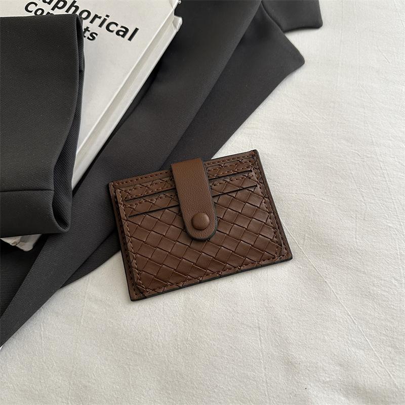 

Сумка для карточек, женская, маленькая, обложка для удостоверения личности, высококачественная фактурная обложка, антиразмагничивающий зажим для водительских прав, изысканное плетение сумки для мелочи