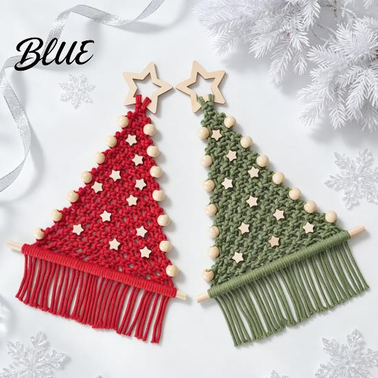 Unique DIY Christmas Trees Boho Make 2 Tree Kit Presents Braided Cotton Rope Knot Craft
