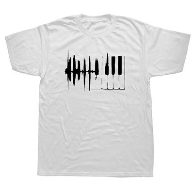 Tričko Piano Heartbeat Pánské Letní s Krátkým Rukávem Den Díkůvzdání Vlastní Tým Hudba Evoluce Pianista Trička