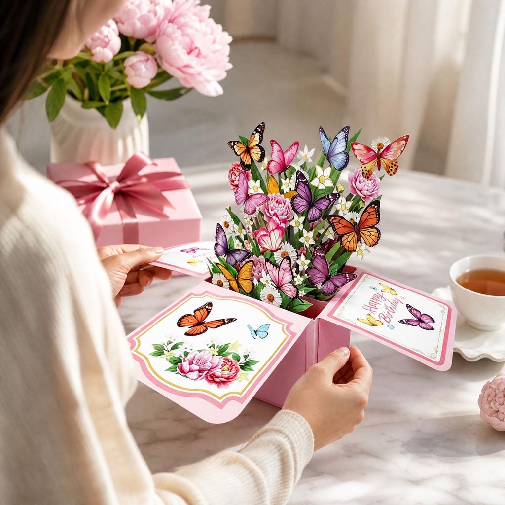 3D -Up Box Birthday Greeting Card with Colorful Design