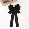 Black Memorial Black Bow Brooch Rhinestone Crystal Shirt Collar Pins New Bowtie Necktie  Women