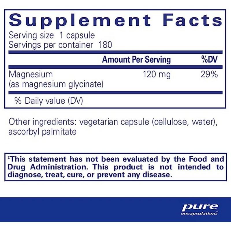 Pure Encapsulation Magnesium Glycinate Capsules, 180 tablet, 1 jednotka