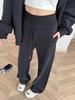 Black Sweatpants Women's Spring and Autumn Straight Autumn and Winter Trousers High Waist Casual Lazy Wind Loose Wide-legged Guard