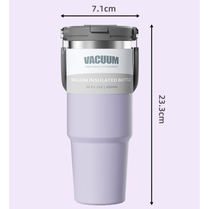 1PC Thermos Cup 30oz Car Cup Stainless Steel Car Ice Cup Portable Giant Vacuum Portable Straw Water Cup