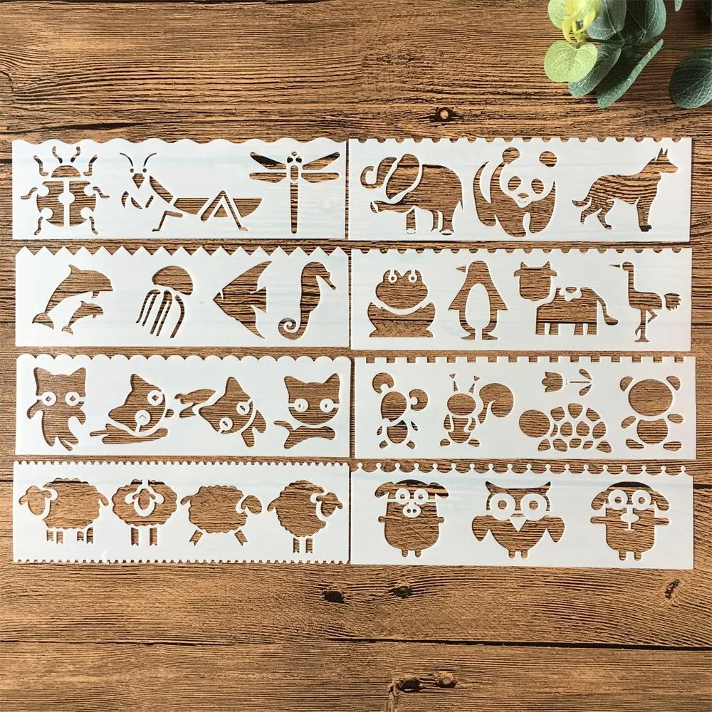 8Pcs/Set 18cm Alphabet Letters DIY Layering Stencils Painting Scrapbook Coloring Embossing Album Decorative Card Template