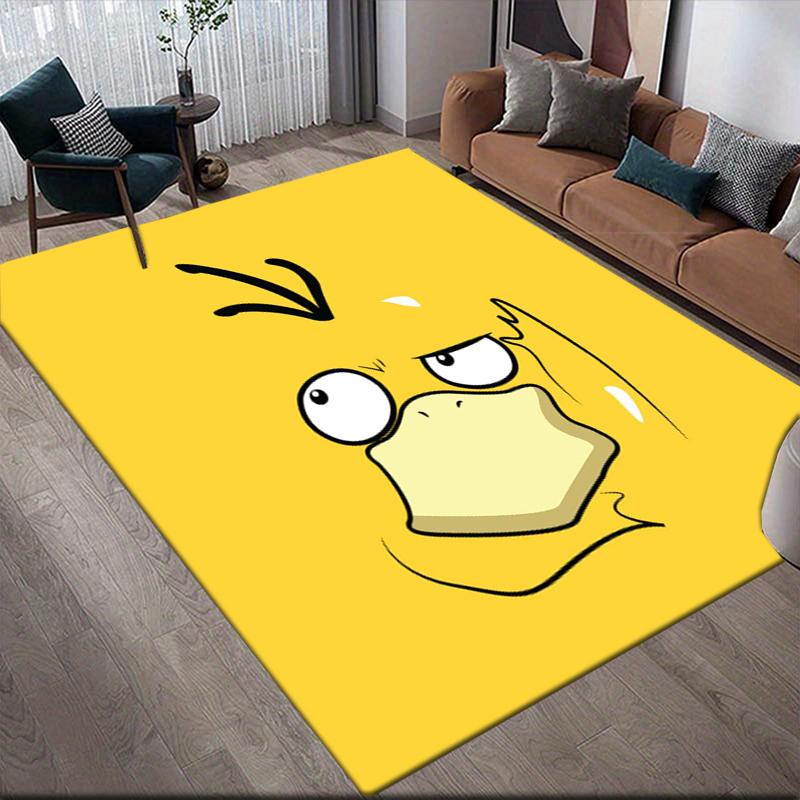 Psyduck Cartoon Illustration Square Area Rug, Non-Slip Floor Mat for Home Office, Perfect Gift for Psyduck Fans.chl