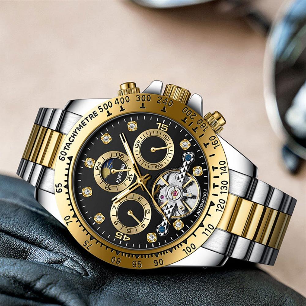 KINYUED  2026 New Men's Automatic Mechanical Watch Stainless Steel Waterproof Watch