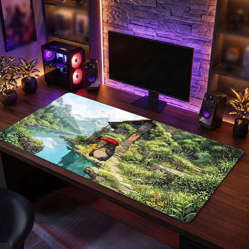 Grand Tapis de SourisMon Voisin Totoro Étendu Tapis de Bureau Souple Gaming Bureau Décoration Table d'Ordinateur Tapis