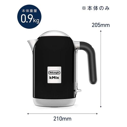 DeLonghi De'Longhi Electric Kettle KMix kMix ZJX650J-BK Stainless Steel 1.0L One Push Open Foreign Matter Prevention Filter Easy to See Water Meter Ea