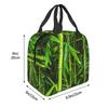 Bamboo Pattern Insulated Lunch Bag for Women Kids Portable Food Boxes Thermal Lunch Box Tote
