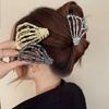 New  Halloween Spider Skeleton Hair Claw Clips for Women Jewelry Accessories Black Silver Gold Large Barrette Party Headwear