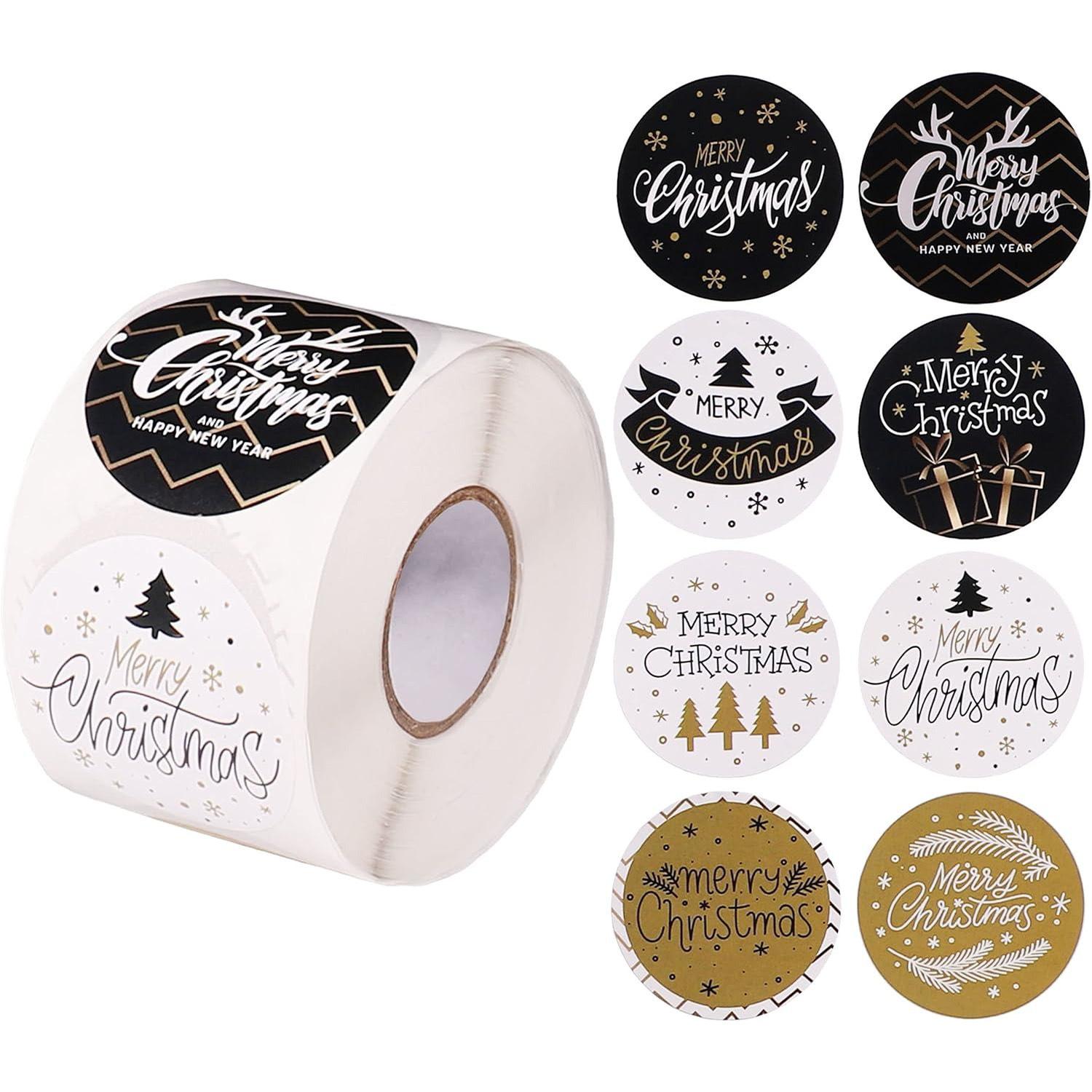 100-500pcs Christmas Stickers Holiday Label, Family Merry Christmas Stickers, Xmas Decorative Envelope Seals Stickers for Cards